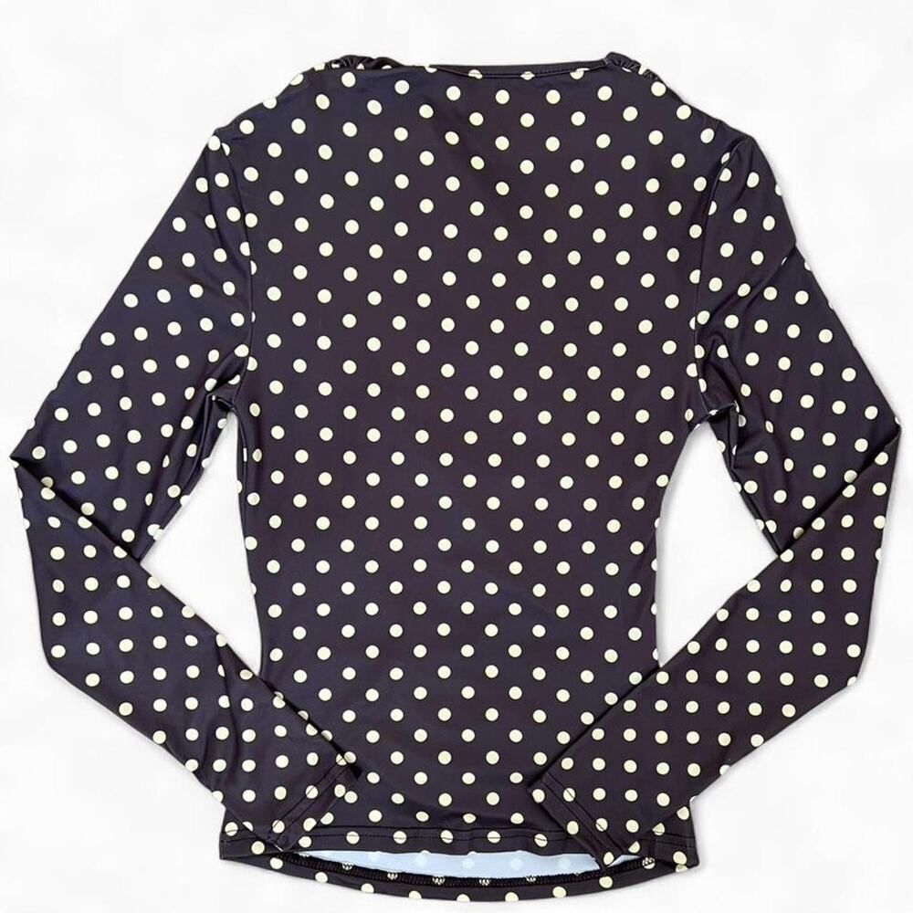 Brown Yellow Polka Dot Top Women's XS - Picture 4 of 6